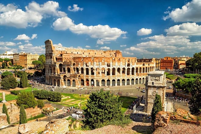 Rome Skyline with Colosseum and Roman Forum