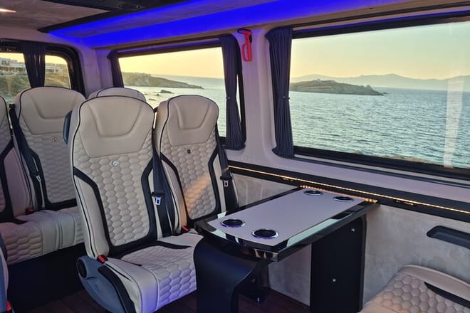 Mykonos Luxury Private Transfer by minibus - private driver - island tours