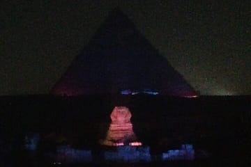 Giza Pyramids at night Sound and Light Show With Dinner