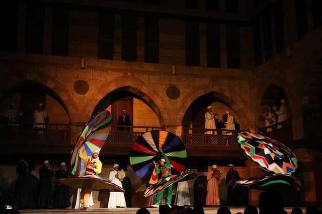 Cairo by night including Tanoura Show at Wikalet Al Ghouri Khan El Khalili Tahrir Square 2