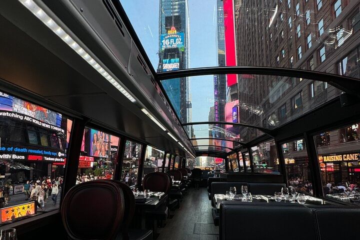 NYC Bustronome Gourmet Sightseeing Dinner tour Panoramic Bus