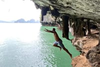 Cliff Jumping at Panak Cave