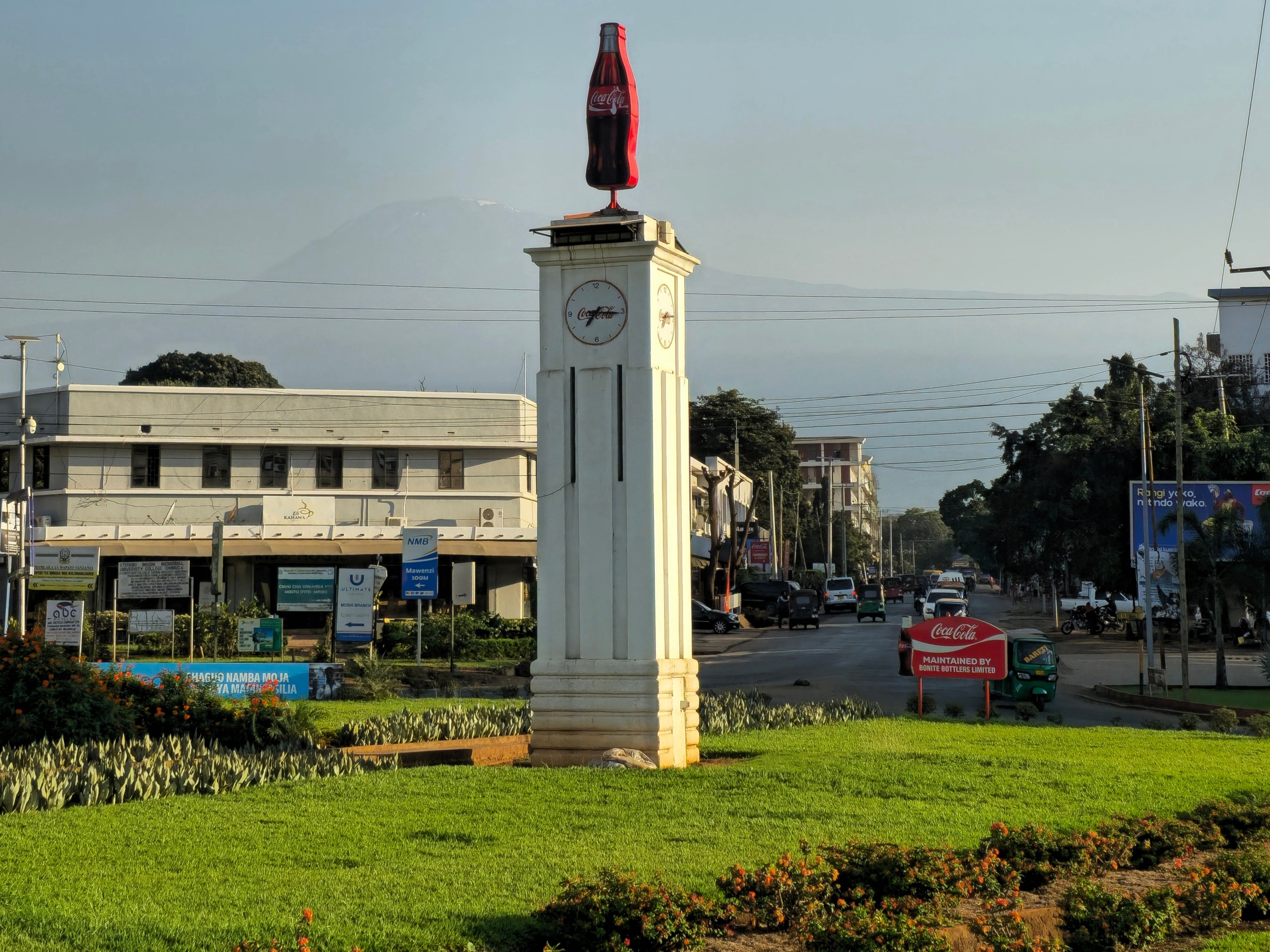 Historic Clock Tower in the center of Moshi town