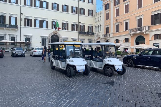center of Rome by golf cart