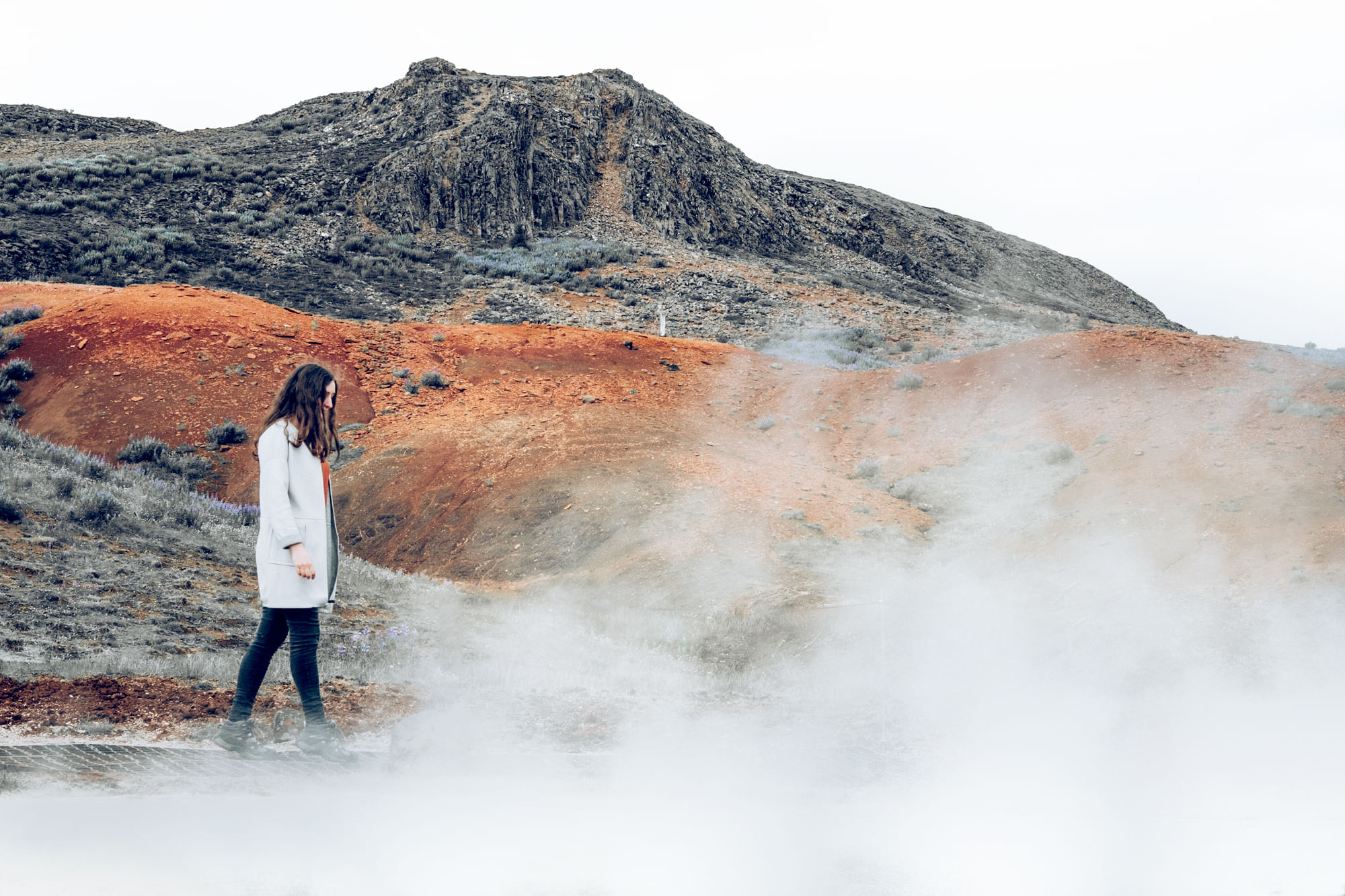 Gazing at the geothermal wonders of Geysir hot spring area