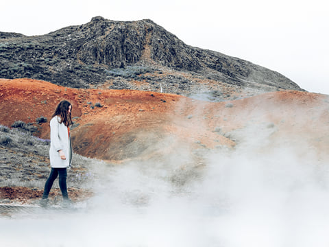 Gazing at the geothermal wonders of Geysir hot spring area