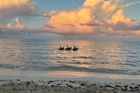 Beautiful sunset of Turks and Caicos islands