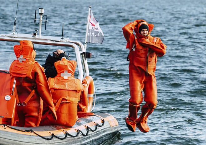 Survival suit swim or survival training for an even  more adventurous experience 