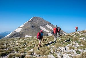 Hiking mount Taygetos summit at 2407m