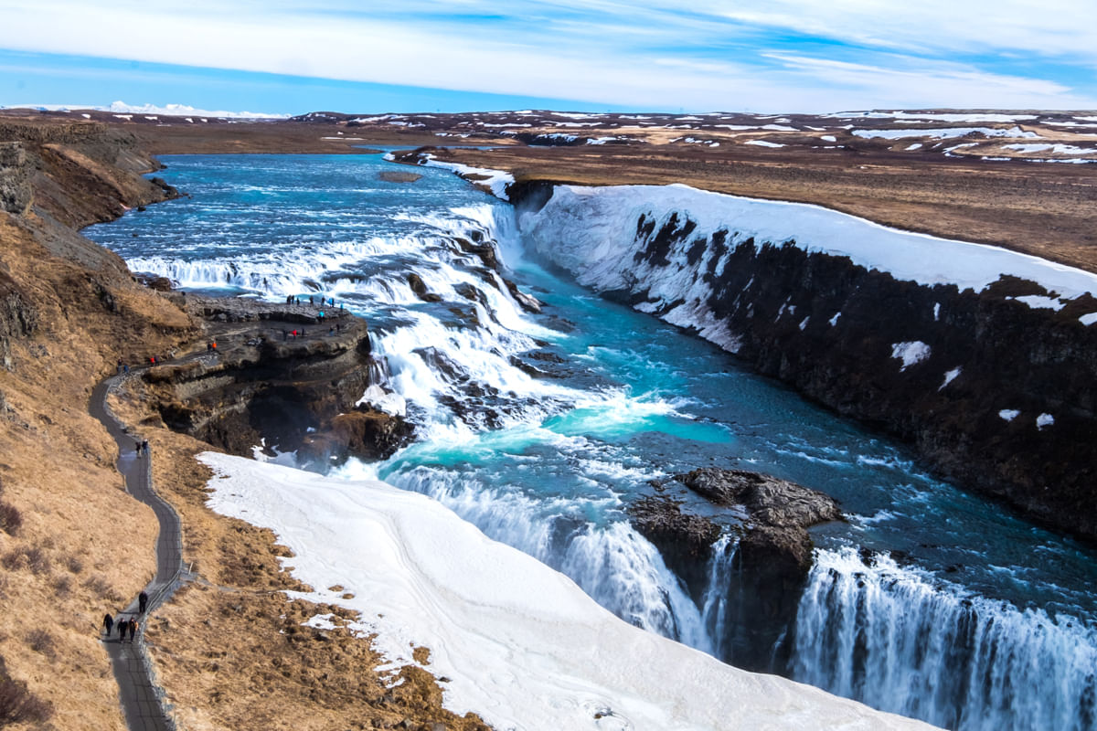 Gullfoss with snow