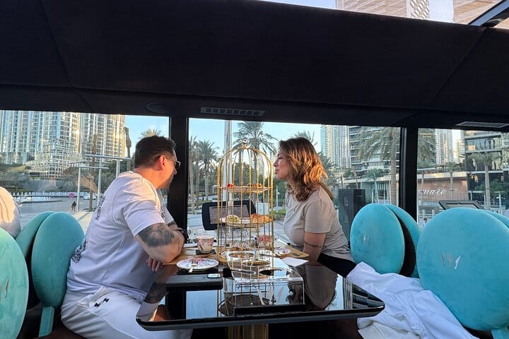 Dubai: Bustronomy Gourmet Brunch, Afternoon Tea, or Dinner on a Luxury Glass-Roof Bus!