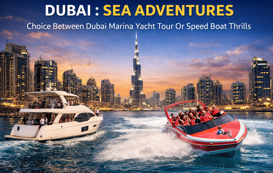 Dubai Marina Yacht or Speed Boat Tour at Marina Walk