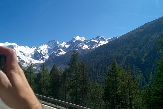 Bernina train and Swiss Alps. Departure from Desenzano photo 6
