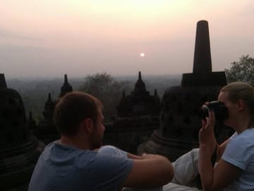 Enjoy the sunrise at Borobudur temple