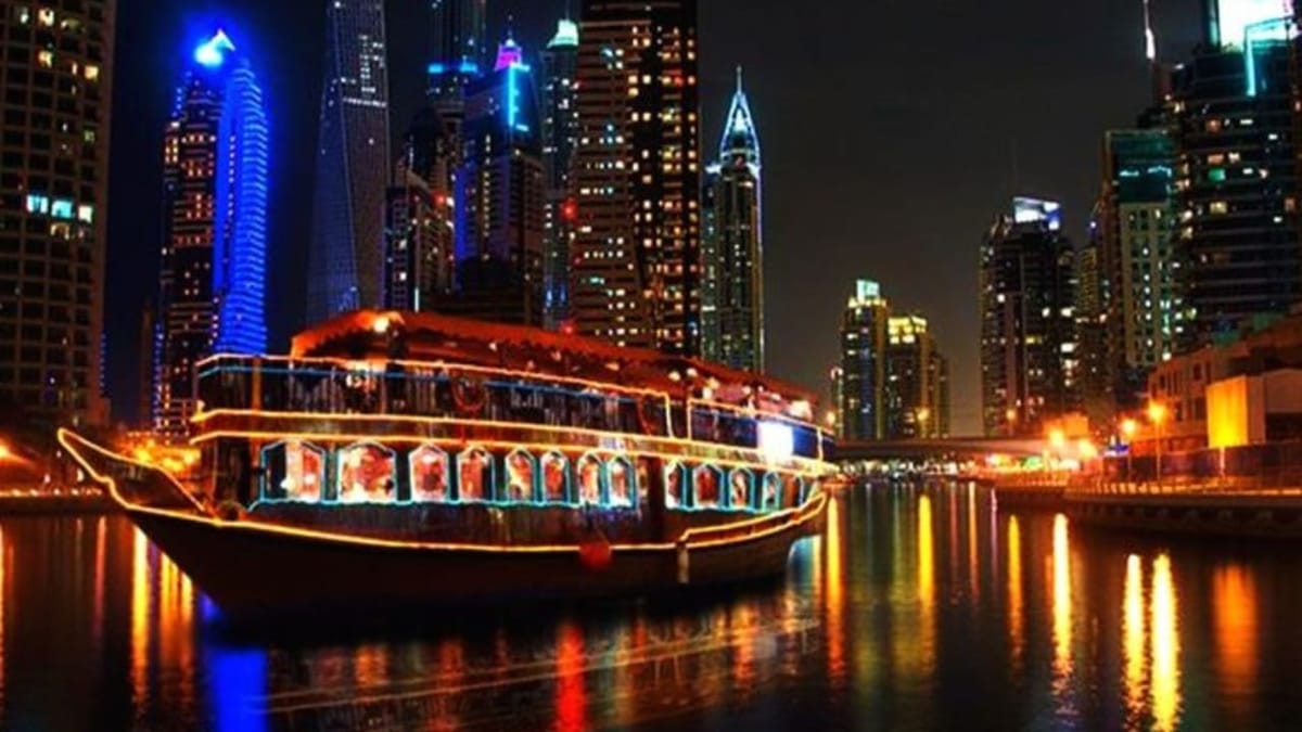 Burj Khalifa 148th floor visit, Dubai Mall shopping tour & Marina Dhow Cruise with Dinner with  Private  Roundtrip  Transfer