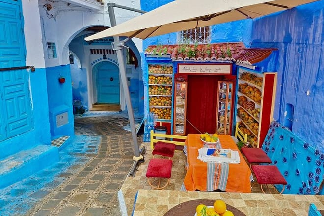 Snap unforgettable photos along Chefchaouen’s iconic indigo alleys.