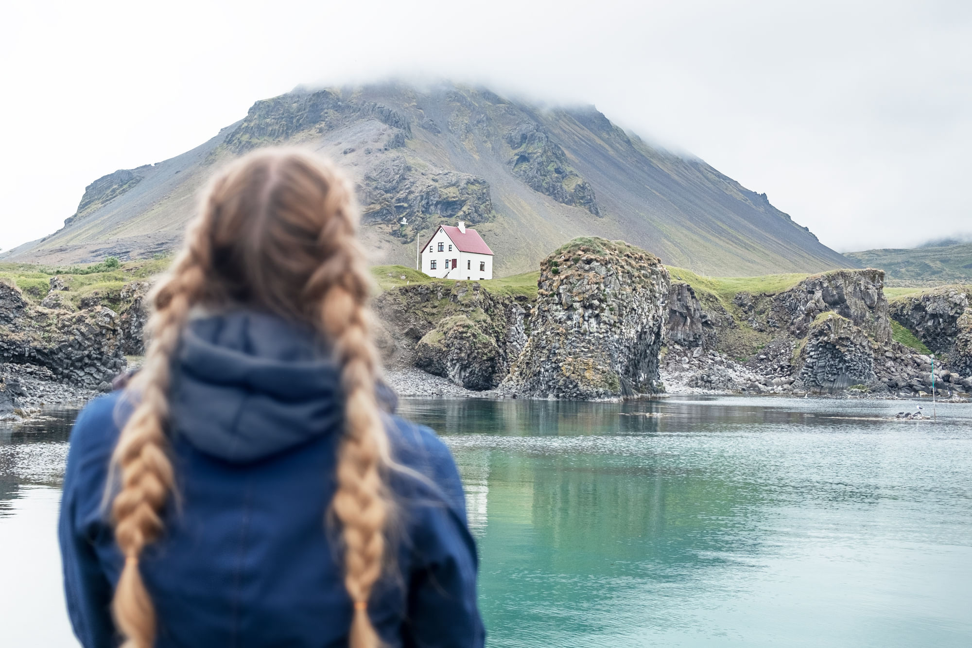 View over Mt Stapafell seen from Arnarstapi Harbor