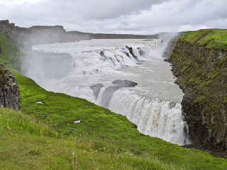 Gullfoss waterfall in summer