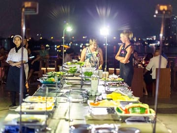 The Buffet line on the open deck