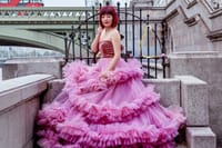 Luxury Pinky Dress Photoshoot in London Photographer