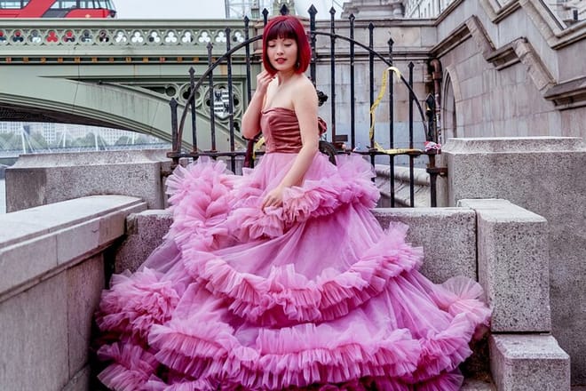Luxury Pinky Dress Photoshoot in London Photographer