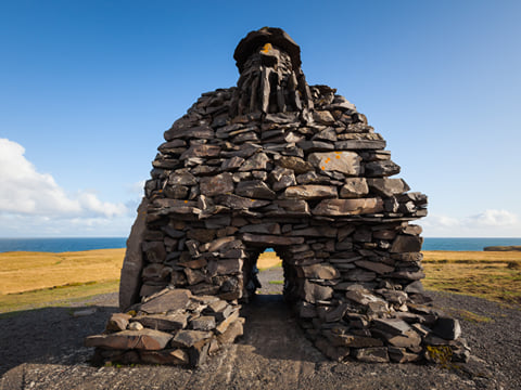 The statues Bardur near Arnarstapi on the Snaefellsnes Peninsula