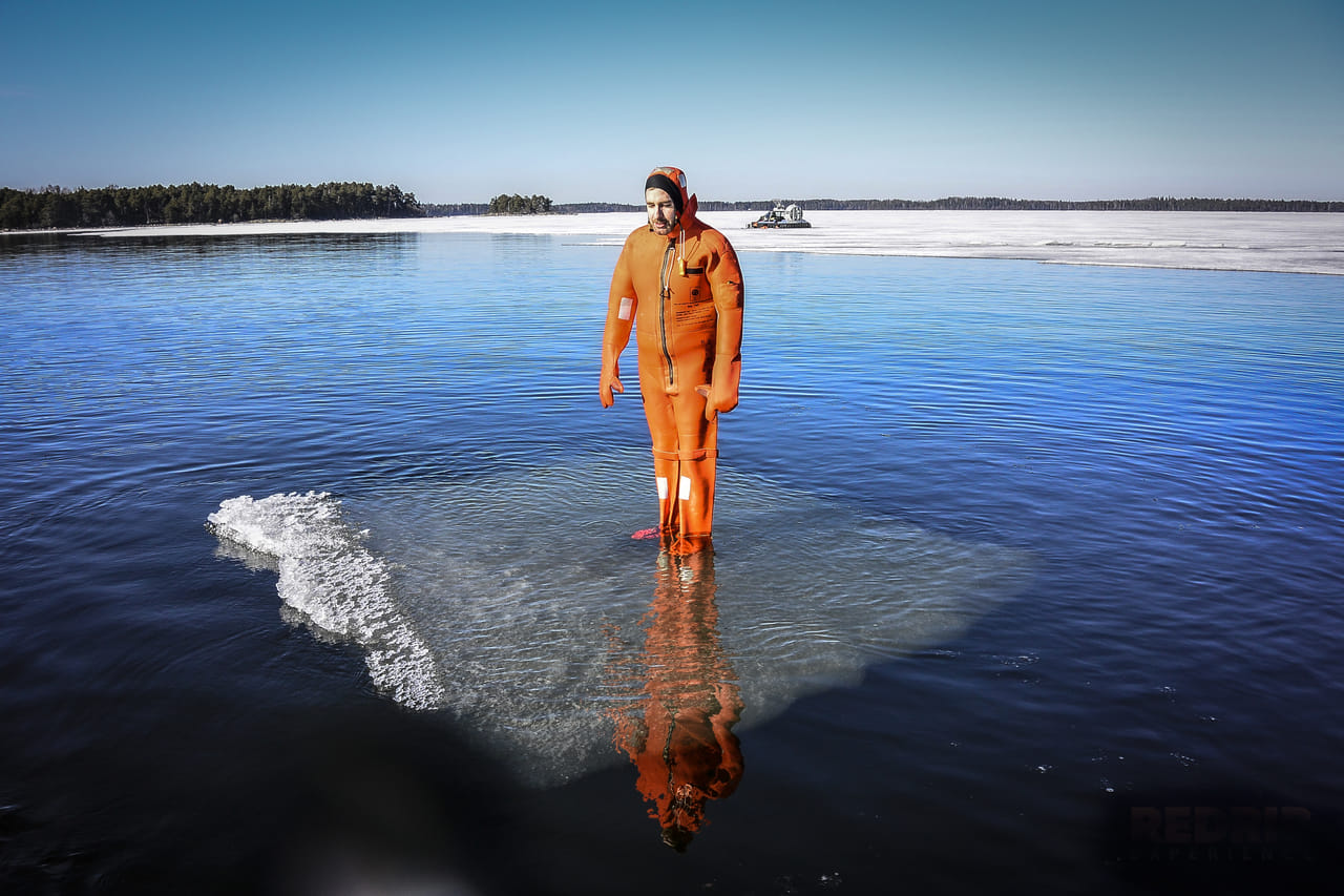 Why not try to balance on a floating ice raft?
