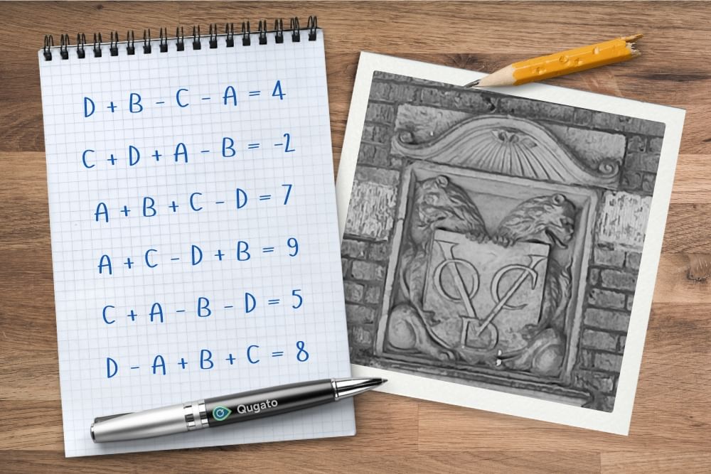 Math challenge during the urban scavenger game in Delft.