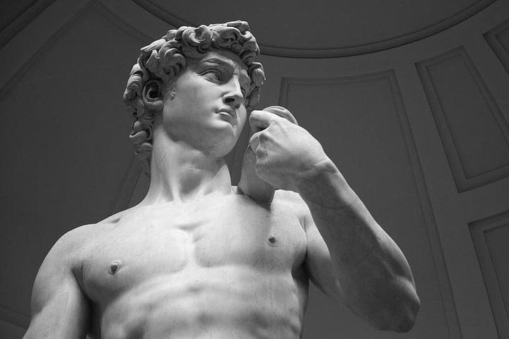 Close-up of Michelangelo's David