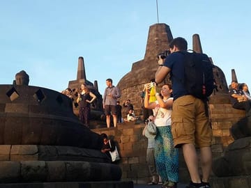 Sunset at Borobudur temple