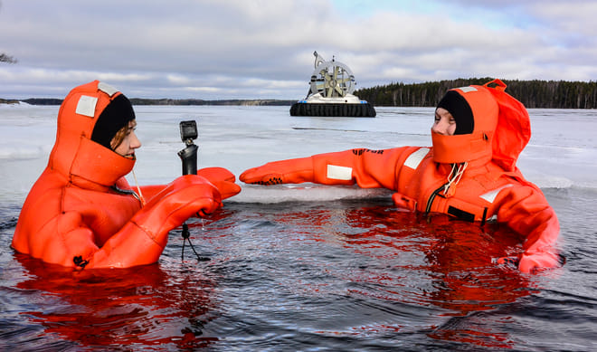 We park right on the ice edge, or jump right in from the island. Perfect way to celebrate your anniversary.