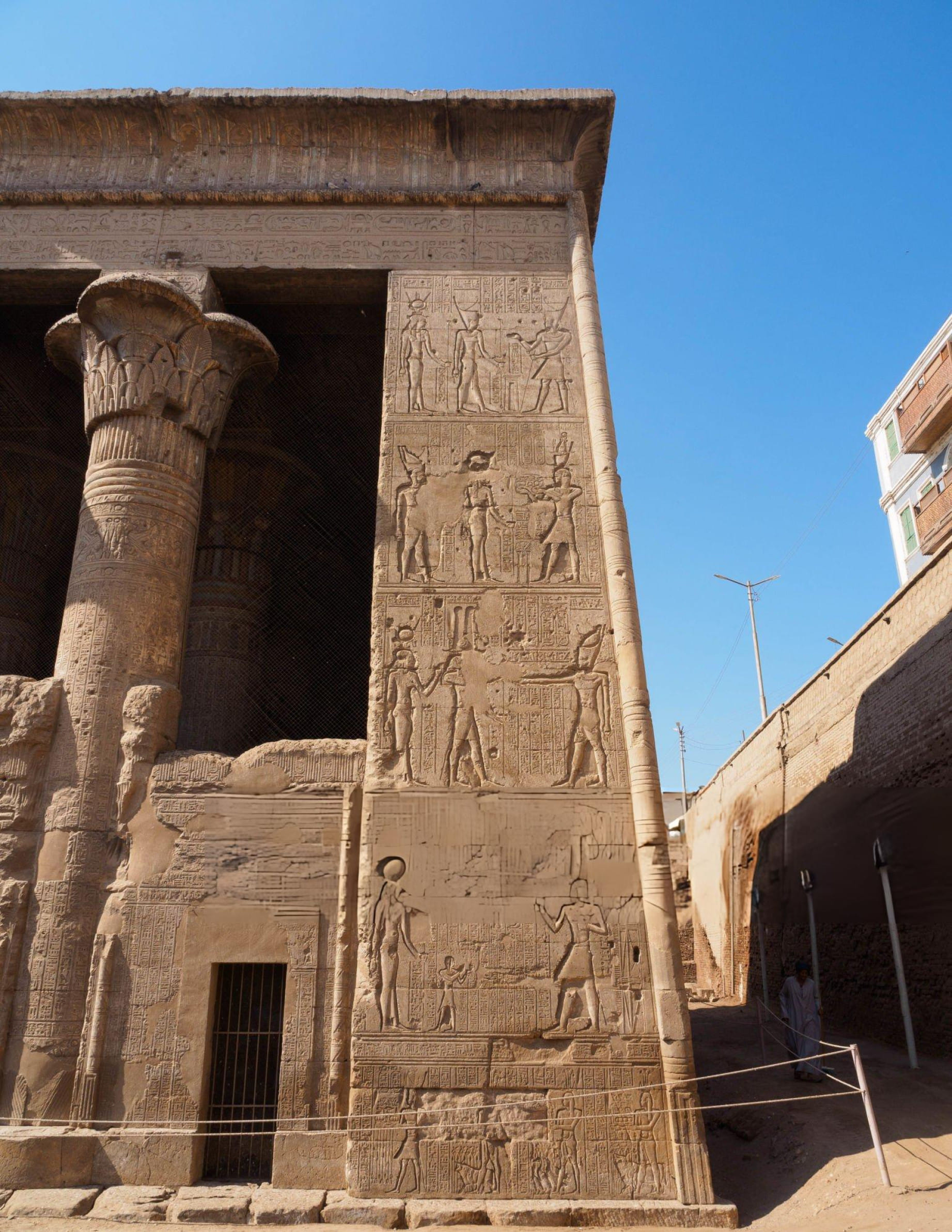 Ancient Egyptian temple architecture at Esna Temple near Luxor