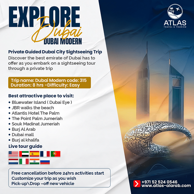 Private Guided Dubai City Sightseeing Trip (Dubai Modern)