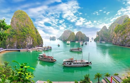 Halong Bay and Cave Full-Day Cruise with Lunch, Island & Beach