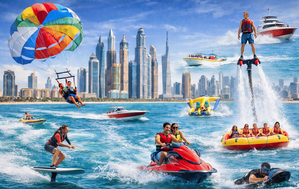 Dubai: Top Water Sports – Parasailing – Jet Ski – Car Jet – Wake Boarding – Banana Ride and Much More