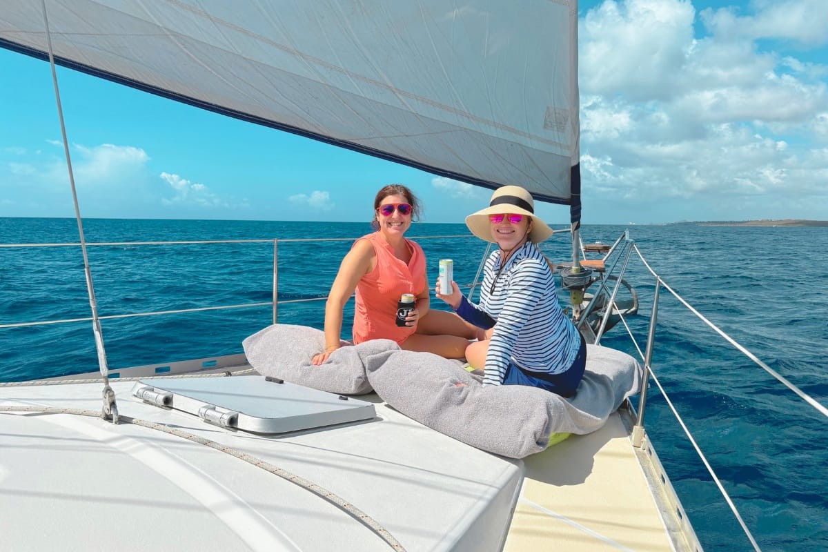Enjoying sailing onboard private yacht Galaxie in Curacao