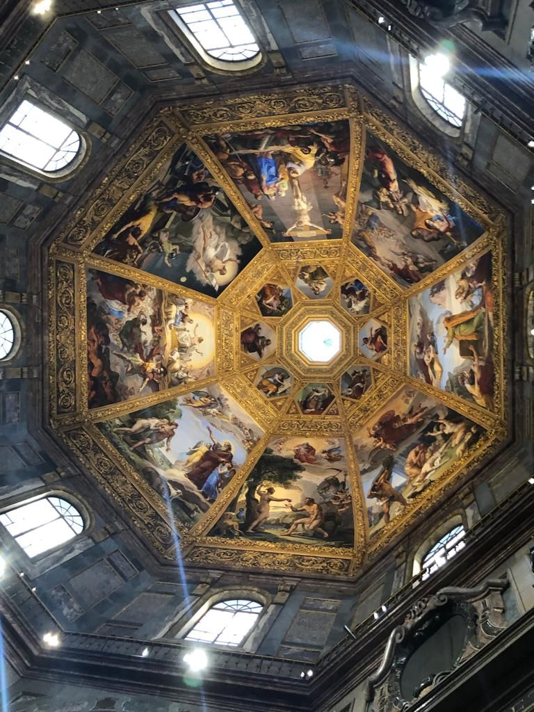 Internal view of the decorated vault of Medici Chapels