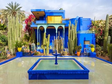 Majorelle Garden: A peaceful oasis in the heart of Marrakech, the Majorelle Garden is a masterpiece of art and nature created by French painter Jacques Majorelle and later restored by Yves Saint Laure