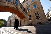 Oxford student in gown