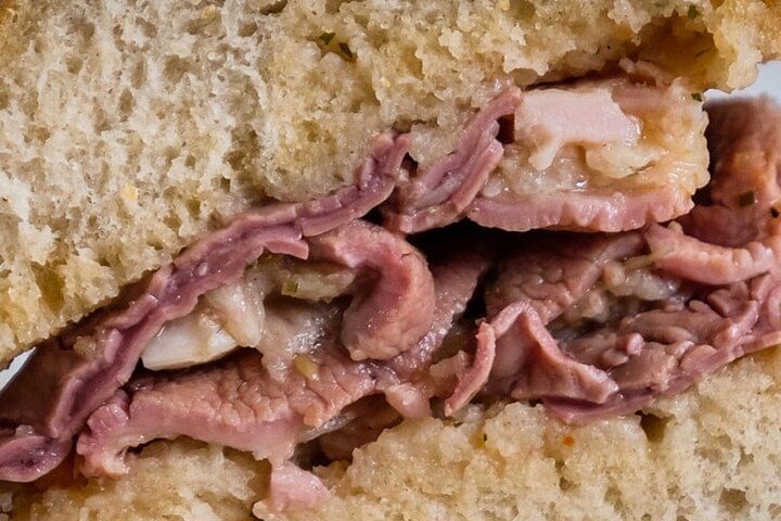 Close-up of a Lampredotto Sandwich