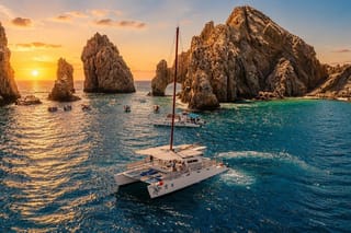 Los Cabos Private Catamaran Sunset Cruise with Snacks & Open Bar