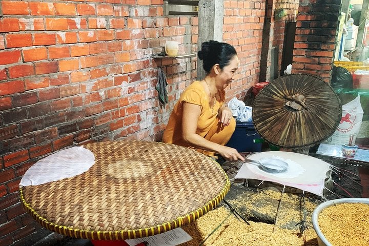 Rice paper making on Tan Phong Village