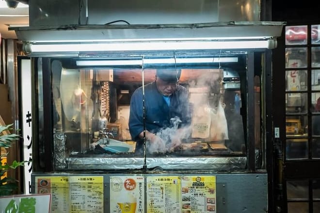 Walking Food Tour in Yurakucho Shimbashi and Ginza
