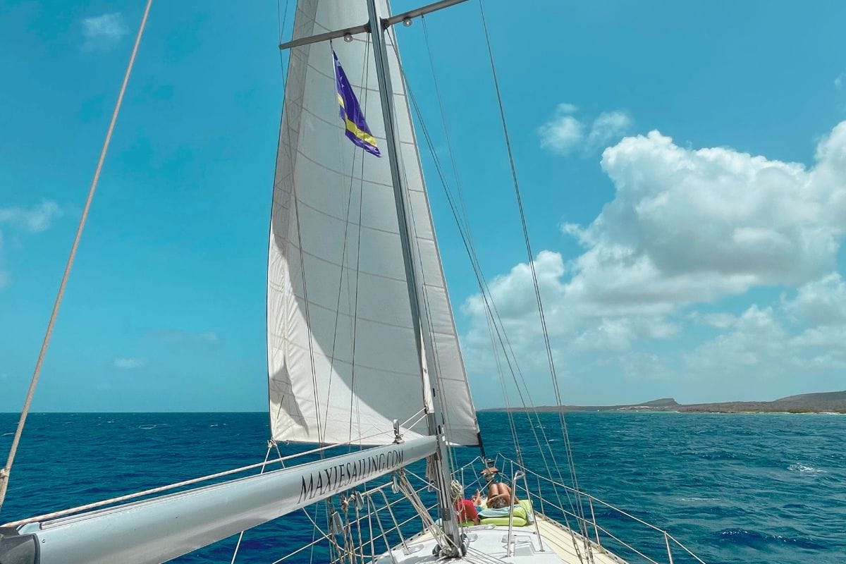 Sailing yacht Galaxie at sea in Curacao