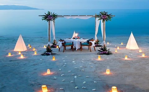 Romantic Dinner on the Beach at Melati Beach Resort, Ko Samui
