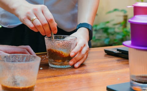 Hanoi Coffee Brewing Class with Snacks and Wine Tasting