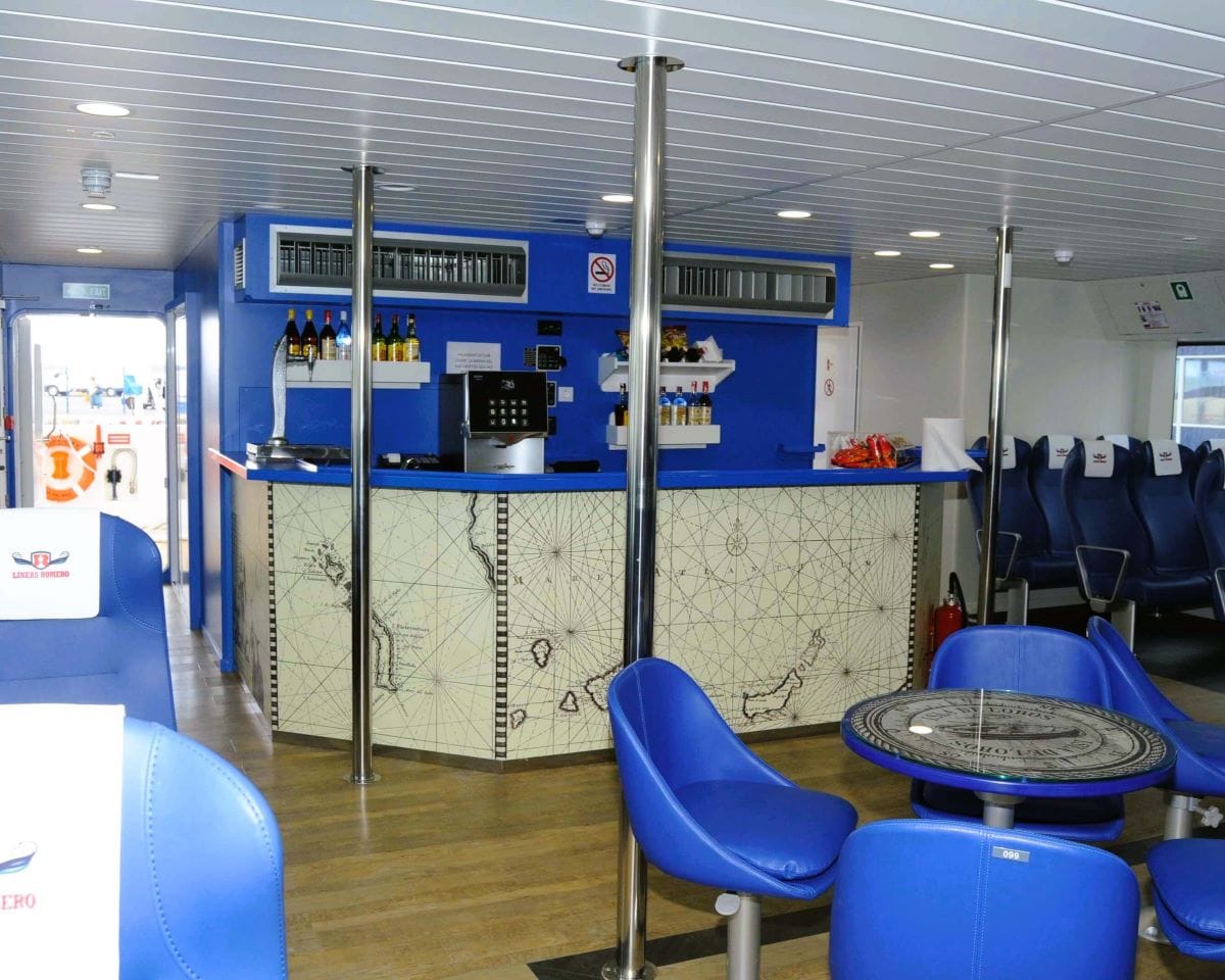 Ferry bar onboard traveling to Fuerteventura