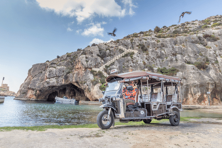 Gozo Tuk-Tuk Chauffeured Tour Including Comino Mini Cruise (Full Day)