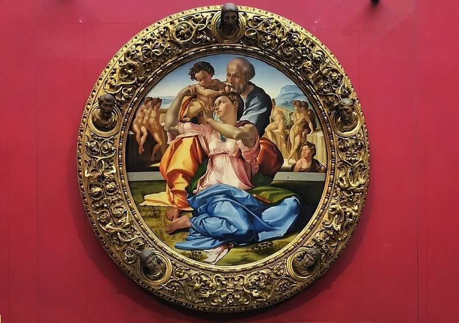 Tondo Doni by Michelangelo on display at the Uffizi Gallery 