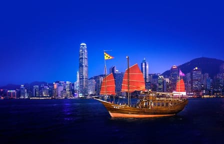 Evening Cruise on Victoria Harbour in Hong Kong